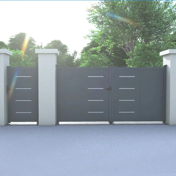 Portail battant aluminium avec portillon intégré